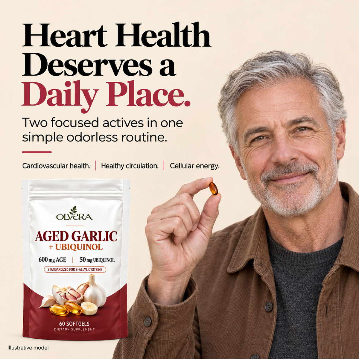 Olvera Aged Odorless Garlic with CoQ10