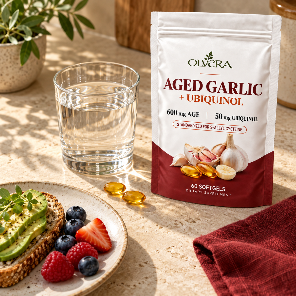 Olvera Aged Odorless Garlic with CoQ10