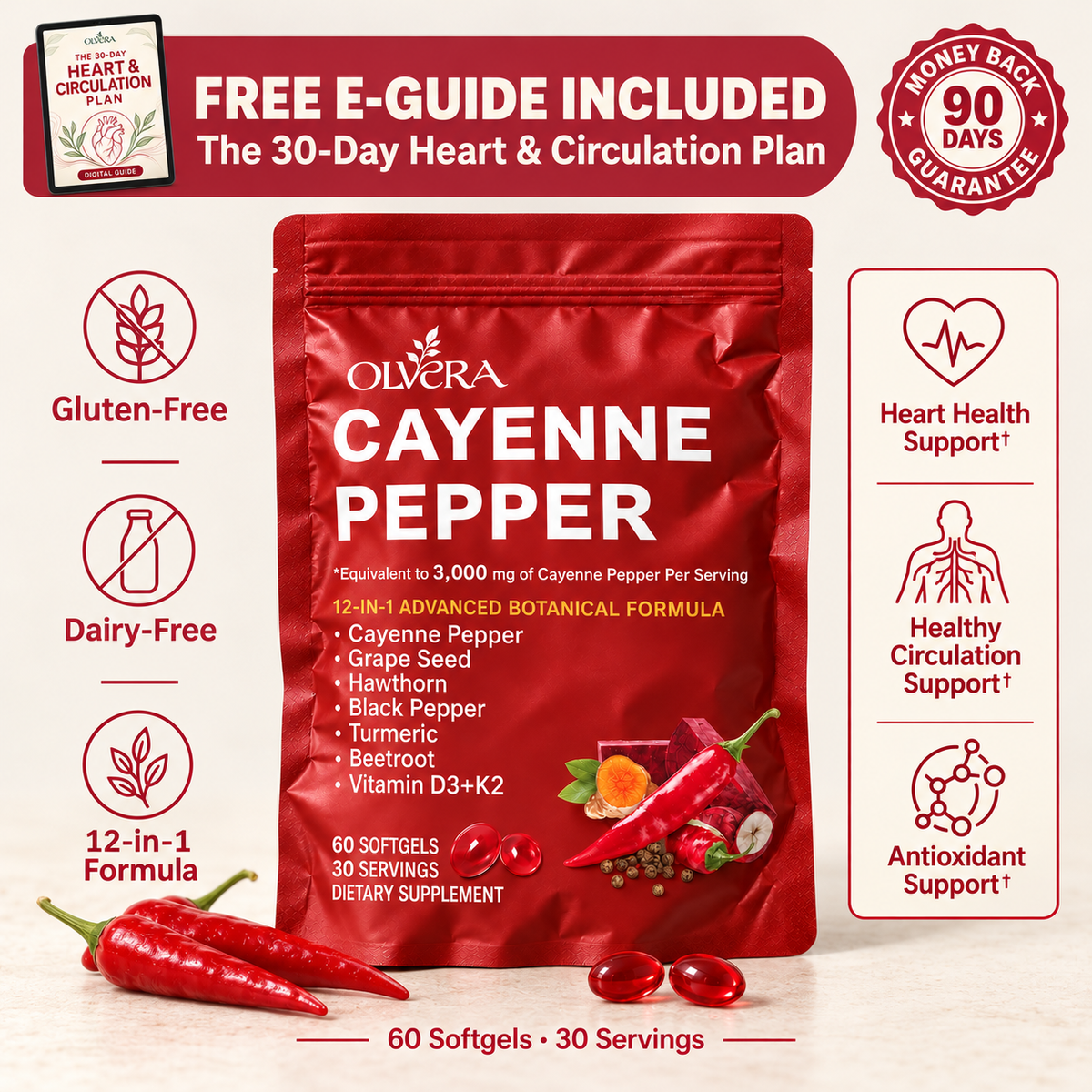 Olvera Cayenne Pepper 12-IN-1 Botanical Formula