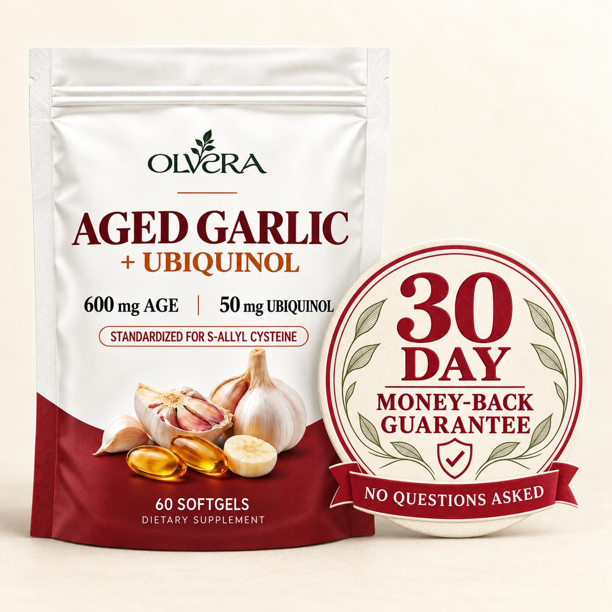 Olvera Aged Odorless Garlic with CoQ10